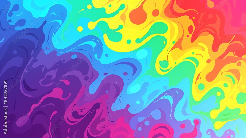 Rippled effects in rainbow hues. Amazing anime background.