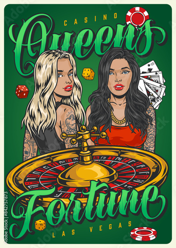 Queens Fortune vintage sticker colorful