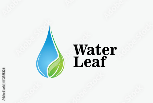 Water Drop logo, design leaf nature yoga template 