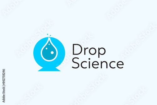 Science logo, design lab drop template 