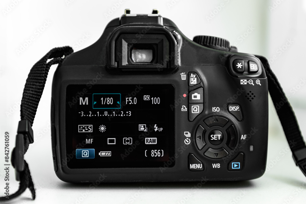 Manual settings of modern digital SLR camera. Manual settings of modern digital SLR camera.