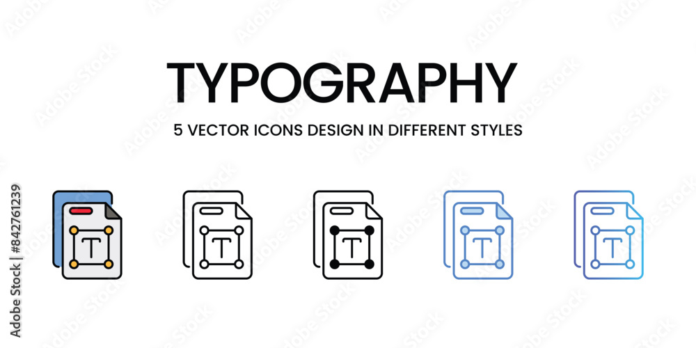 Typography icons vector set stock illustration. Typography icons vector set stock illustration.