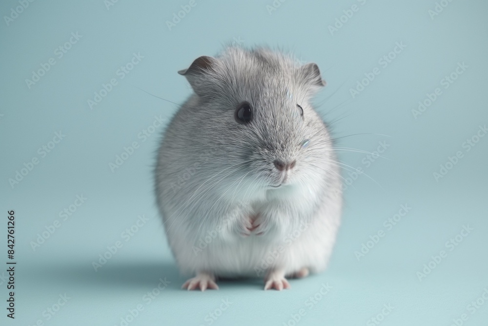 A studio photo of a cute guinea pig against a background of pastel shades, taken with soft lighting. The guinea pig stands off-centre. A studio photo of a cute guinea pig against a background of pastel shades, taken with soft lighting. The guinea pig stands off-centre.