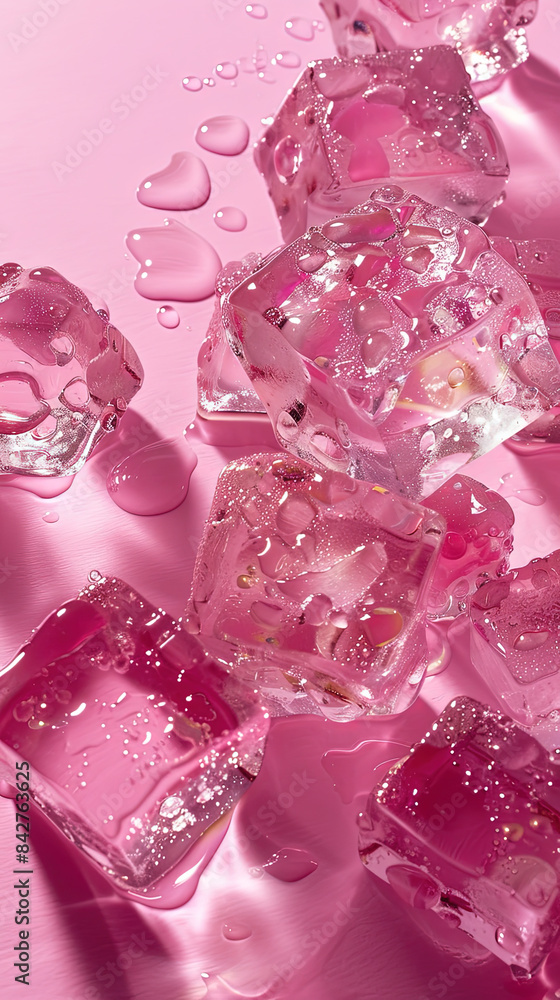 Candy-Coated Chill - Pink Ice Cubes Candy-Coated Chill - Pink Ice Cubes