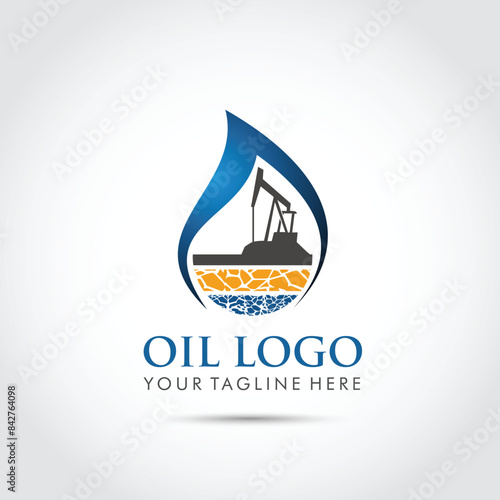 Oil refinery Logo Template. Vector Illustration