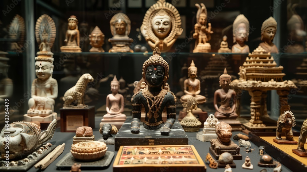 Fototapeta premium Artifacts tell cultural stories; symbols embody religious beliefs.