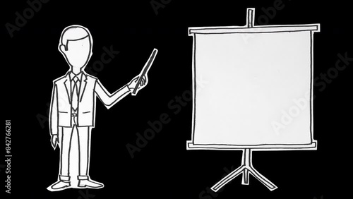 Presentation Man Stop Motion On Alpha