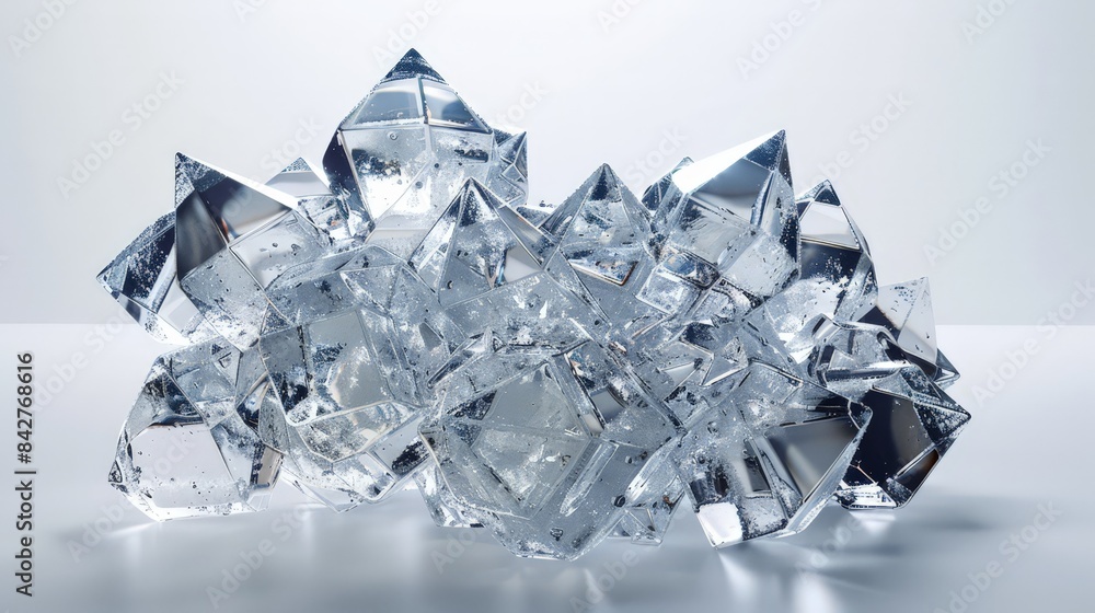 Create an image of a silicon dioxide molecule (SiO2), focusing on its tetrahedral structure and role in forming quartz and glass. Create an image of a silicon dioxide molecule (SiO2), focusing on its tetrahedral structure and role in forming quartz and glass.