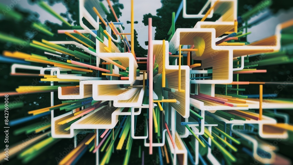 A colorful abstract image of a bunch of different colored lines, AI A colorful abstract image of a bunch of different colored lines, AI