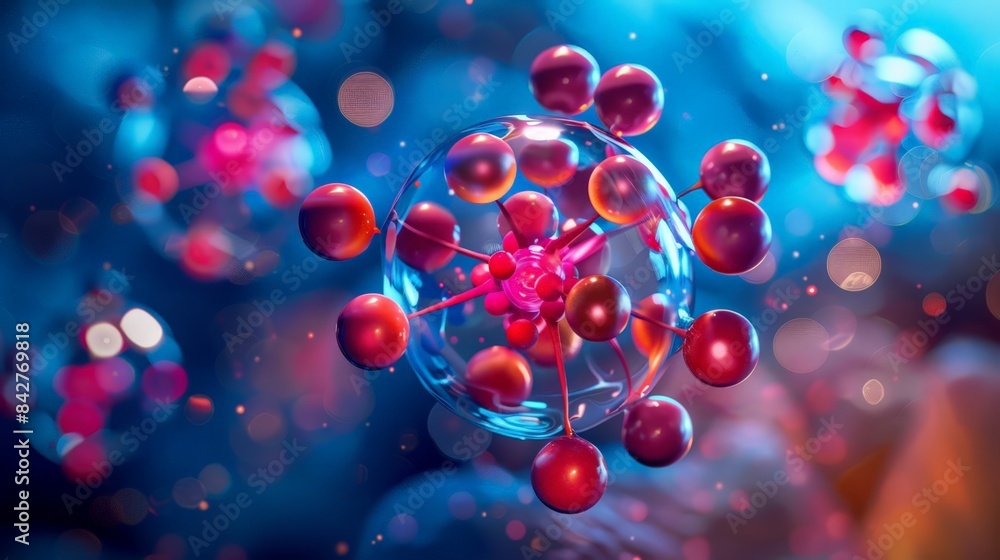 Create an image of an atomic nucleus with quarks and gluons, delving into the subatomic particles that make up protons and neutrons. Create an image of an atomic nucleus with quarks and gluons, delving into the subatomic particles that make up protons and neutrons.