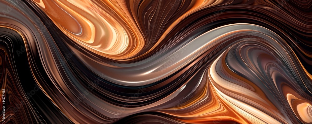 Modern sleek and elegant abstract phone wallpaper with swirling patterns in brown and gold Modern sleek and elegant abstract phone wallpaper with swirling patterns in brown and gold