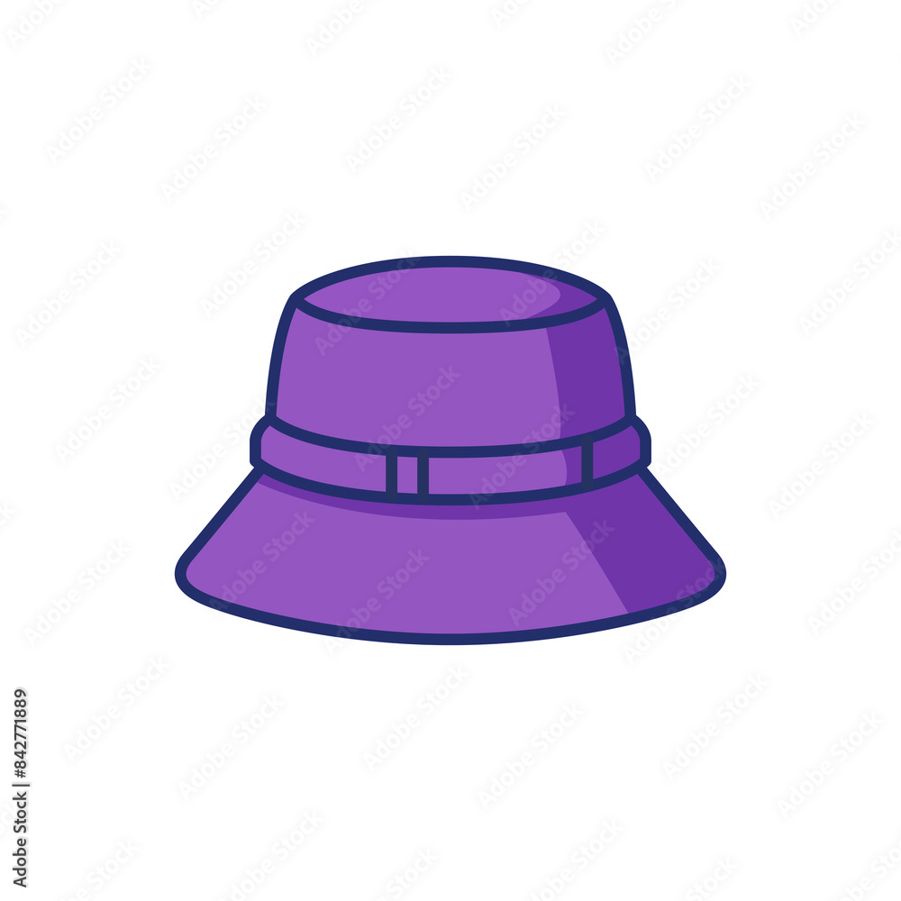Fototapeta premium purple bucket hat accessories vector illustration template design