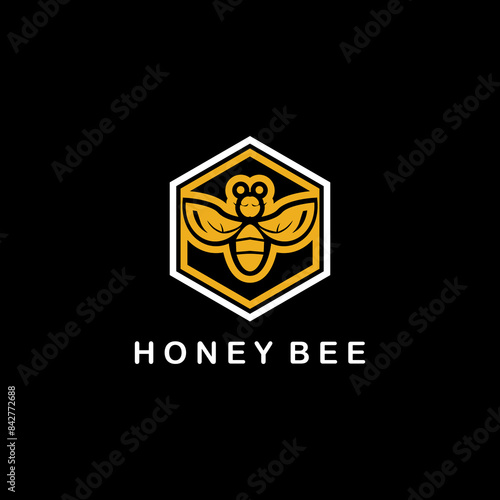 Honey bee animal logo. Honey bee vector illustration.