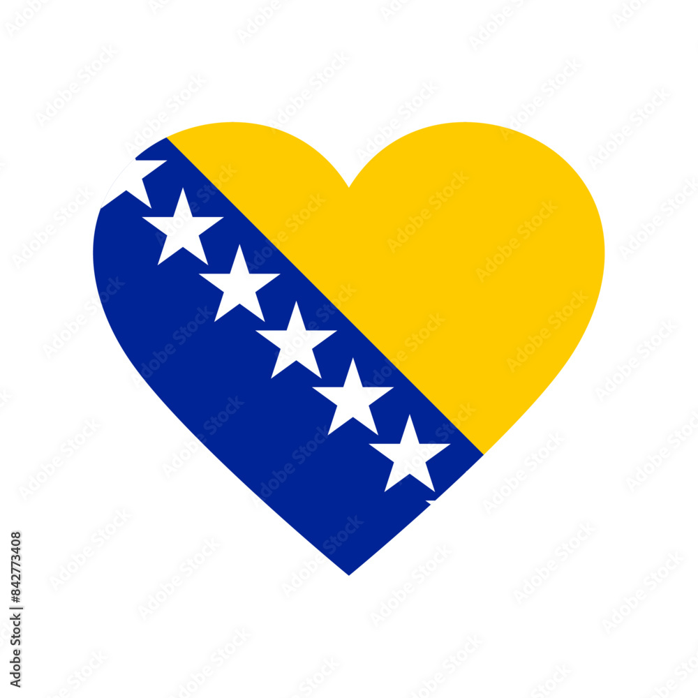 Bosnia and Herzegovina flag in heart shape Bosnia and Herzegovina flag in heart shape