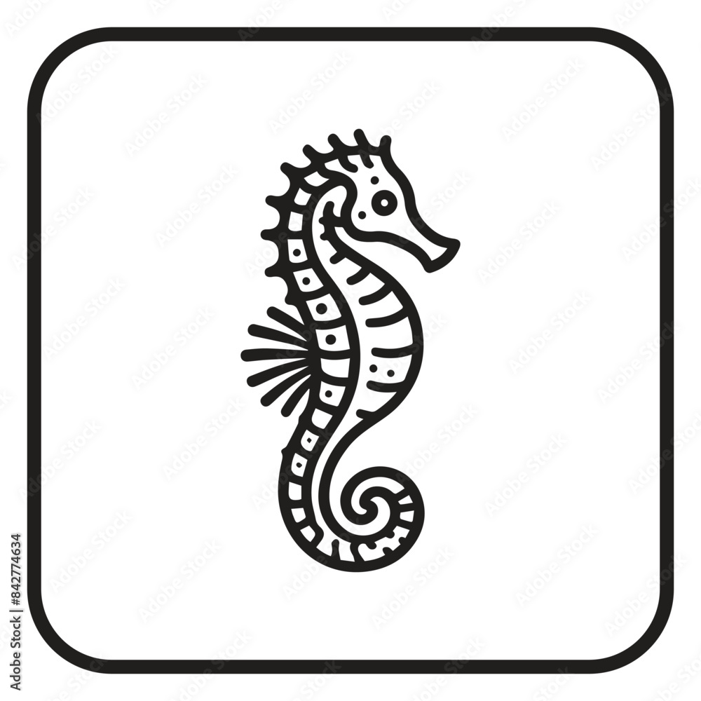 Obraz premium seahorse line art
