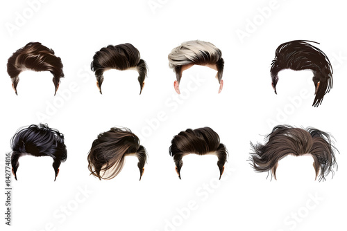 Set of fashionable man's hairstyles isolated on white background © Oksana