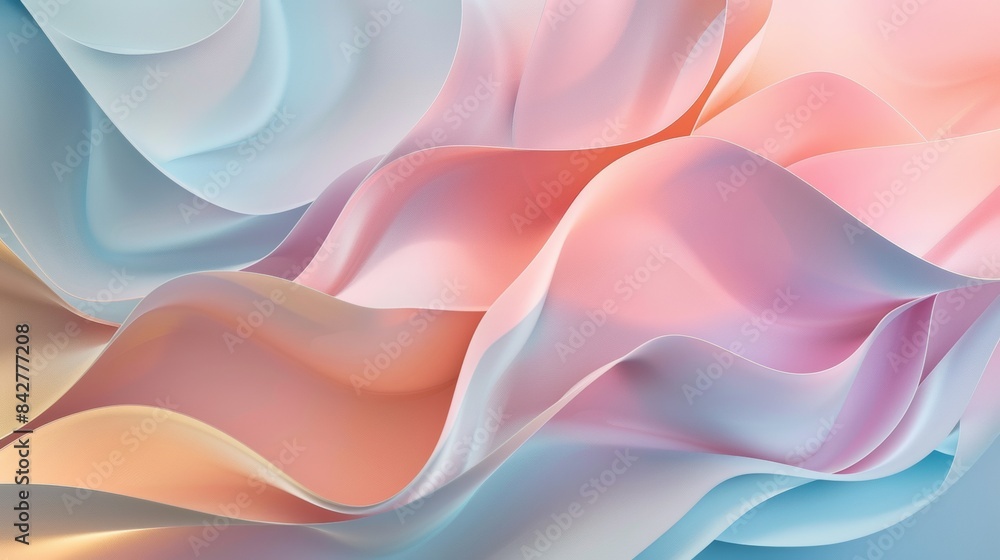 Vibrant Abstract Silk Waves in Pastel Colors Vibrant Abstract Silk Waves in Pastel Colors