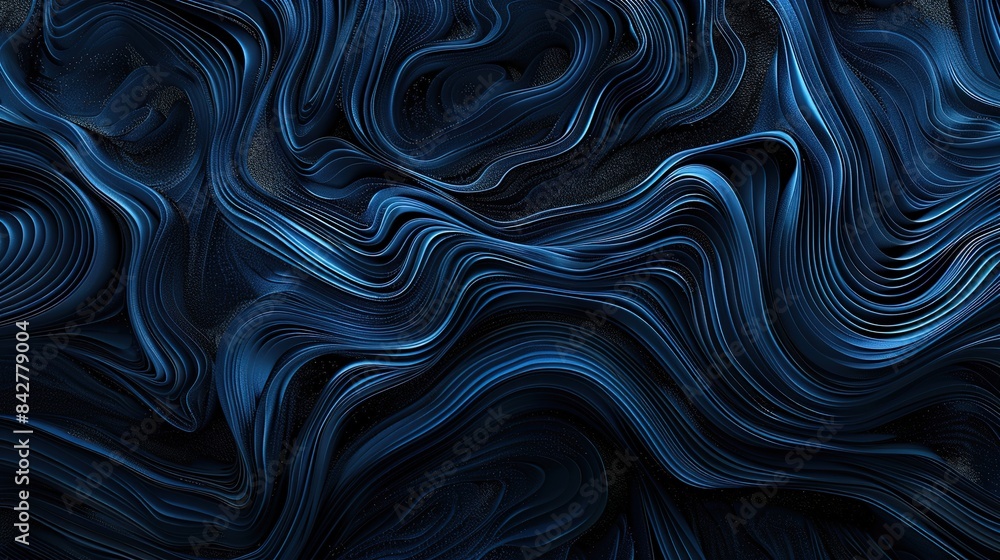 Twisted Waves on Black Background: Dark Cyan and Dark Blue, Free Flowing Lines. Minimalist Background in Data Visualization Style, Ultra High Definition Twisted Waves on Black Background: Dark Cyan and Dark Blue, Free Flowing Lines. Minimalist Background in Data Visualization Style, Ultra High Definition