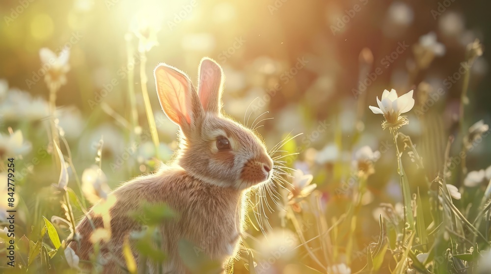 adorable rabbit portrait in sunlit meadow cute wildlife animal photography adorable rabbit portrait in sunlit meadow cute wildlife animal photography