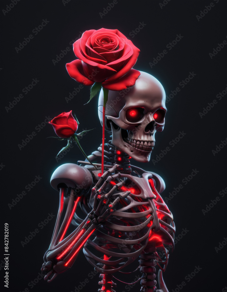watercolor illustration skeleton with red rose in hand wallpaper, minimalist, clean, simple, dark aesthetic watercolor illustration skeleton with red rose in hand wallpaper, minimalist, clean, simple, dark aesthetic