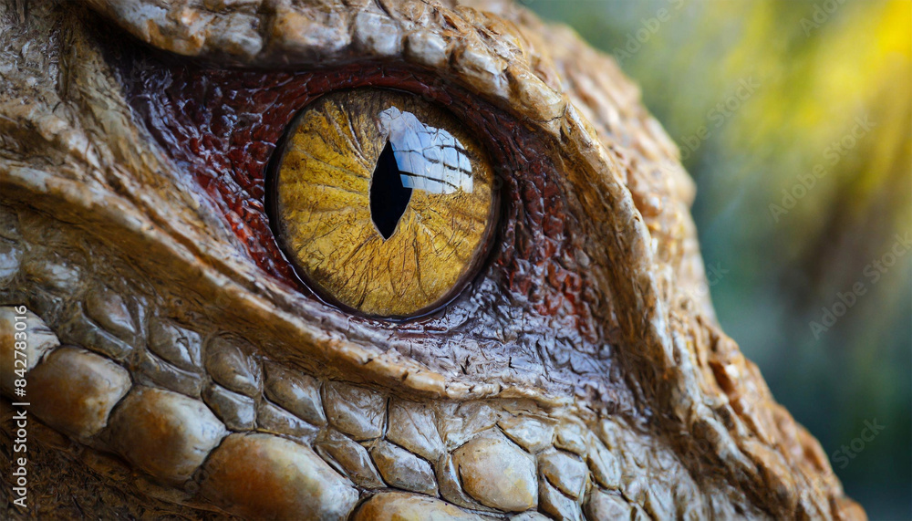 Close up of a predator dinosaur eyeball. Close up of a predator dinosaur eyeball.