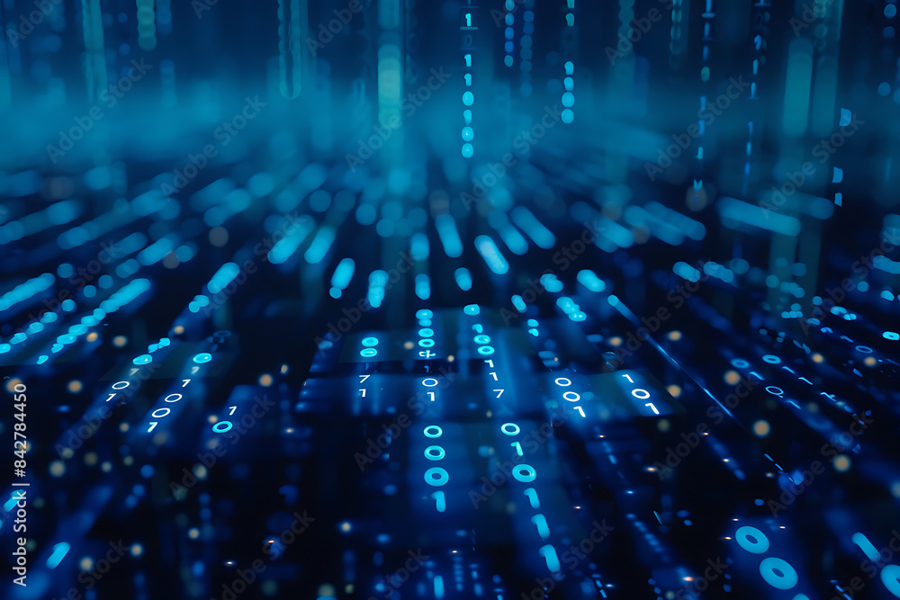 Background filled with cascading binary code, creating a digital and futuristic atmosphere, ideal for technology and programming themes Background filled with cascading binary code, creating a digital and futuristic atmosphere, ideal for technology and programming themes