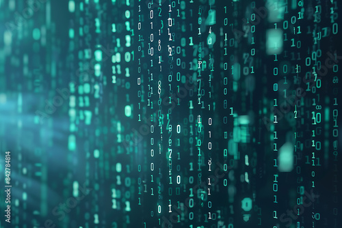 Wallpaper Mural Background filled with cascading binary code, creating a digital and futuristic atmosphere, ideal for technology and programming themes Torontodigital.ca