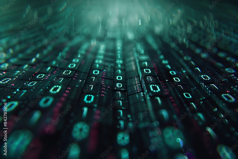 Background filled with cascading binary code, creating a digital and futuristic atmosphere, ideal for technology and programming themes Background filled with cascading binary code, creating a digital and futuristic atmosphere, ideal for technology and programming themes