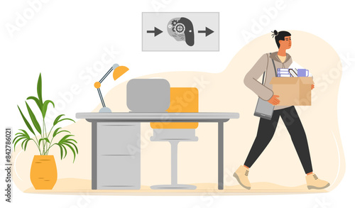 AI Robot People Unemployment Job loss Work problem