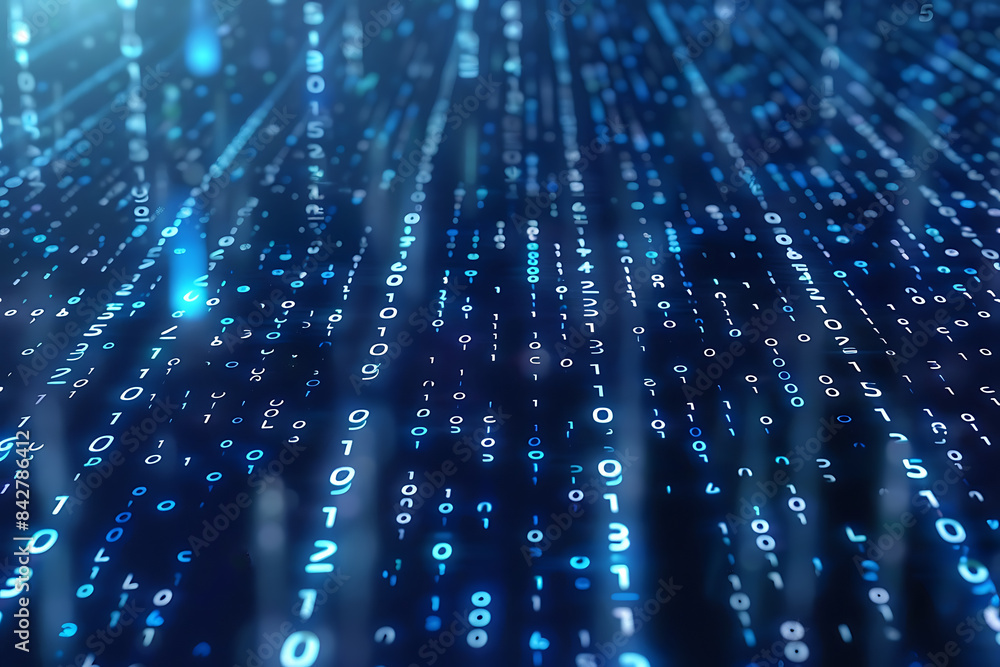 Background filled with cascading binary code, creating a digital and futuristic atmosphere, ideal for technology and programming themes Background filled with cascading binary code, creating a digital and futuristic atmosphere, ideal for technology and programming themes