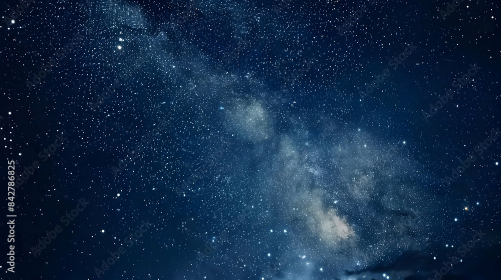 Fototapeta premium Blue night starry sky, space, background for screensaver Astrology, horoscope, zodiac signs