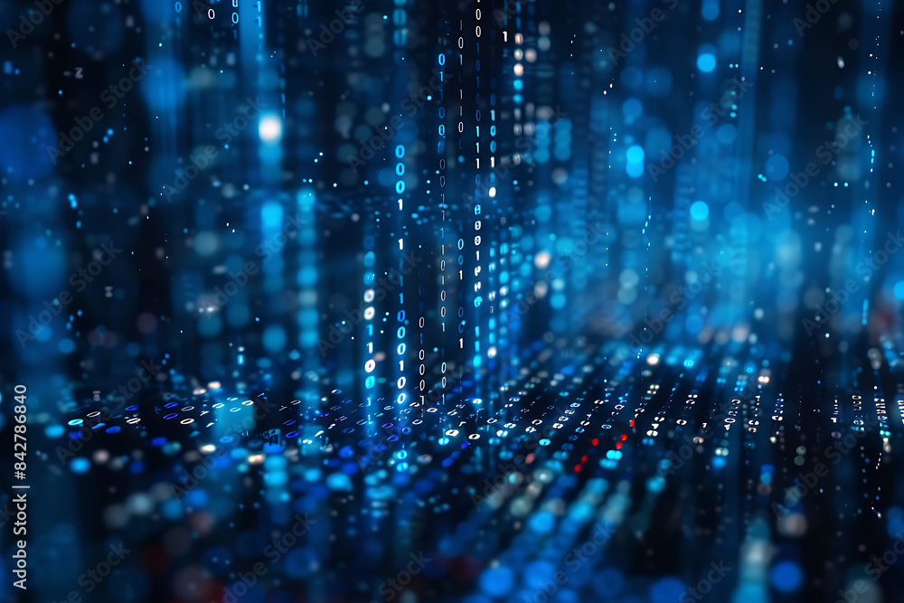 Background filled with cascading binary code, creating a digital and futuristic atmosphere, ideal for technology and programming themes Background filled with cascading binary code, creating a digital and futuristic atmosphere, ideal for technology and programming themes