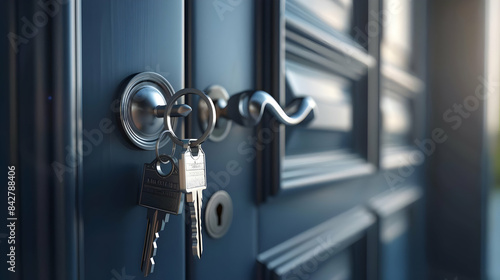 Open door with keys of house