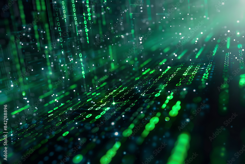 Background filled with cascading binary code, creating a digital and futuristic atmosphere, ideal for technology and programming themes Background filled with cascading binary code, creating a digital and futuristic atmosphere, ideal for technology and programming themes