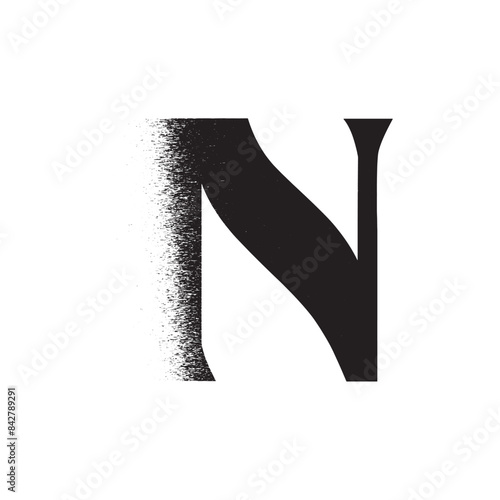 Alphabet Line Art Illustration Flat Design