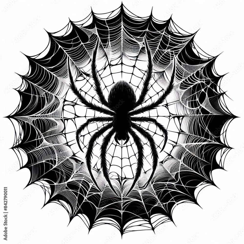 Obraz premium Real creepy spider webs silhouette Isolated