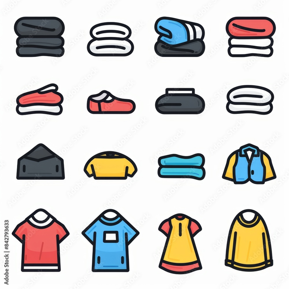 Dirty clothes pile flat icon. Doodle laundry day pile minimal symbol. Crumpled apparel garment heap Dirty clothes pile flat icon. Doodle laundry day pile minimal symbol. Crumpled apparel garment heap