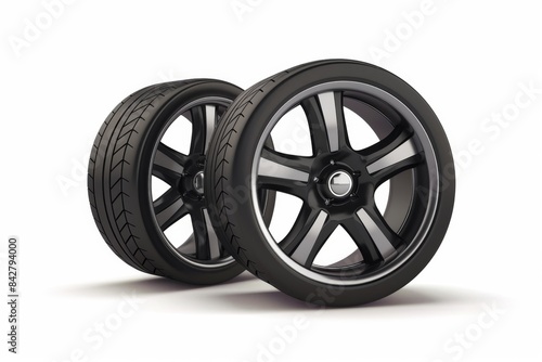 Car wheels icon, tire silhouettes, rim symbol, auto wheels sign, car tyre pictograms, automobile service logo © artemstepanov