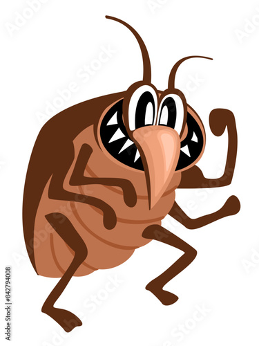 Bed bug. Funny cartoon vector isolated illustration
