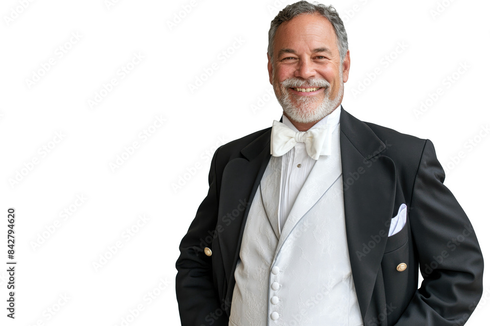 Smiling Middle-Aged Caucasian Man in a Black Tuxedo Smiling Middle-Aged Caucasian Man in a Black Tuxedo