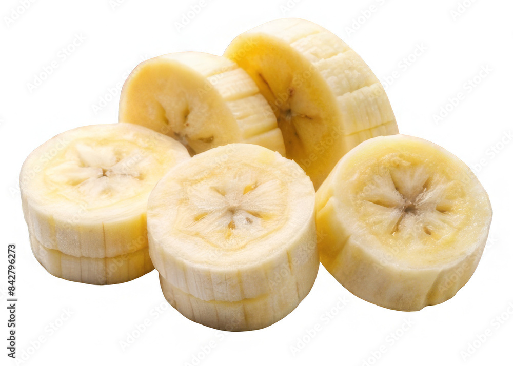 slices of banana on a transparent background. slices of banana on a transparent background.