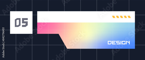 Futuristic element vector illustration. Colorful lower third video overlay.
