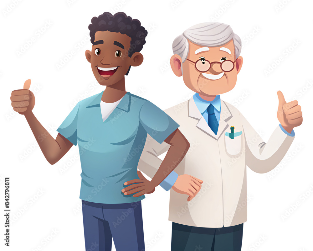 friendly nurse senior citizen stand back together lift thumb up camera positive mood friendly nurse senior citizen stand back together lift thumb up camera positive mood