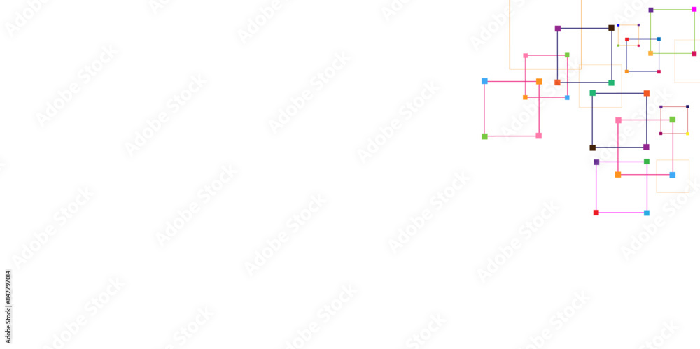 Vectors Digital technology and science background, Abstract futuristic square shape pattern connection in gradient White technology background. Vectors Digital technology and science background, Abstract futuristic square shape pattern connection in gradient White technology background.