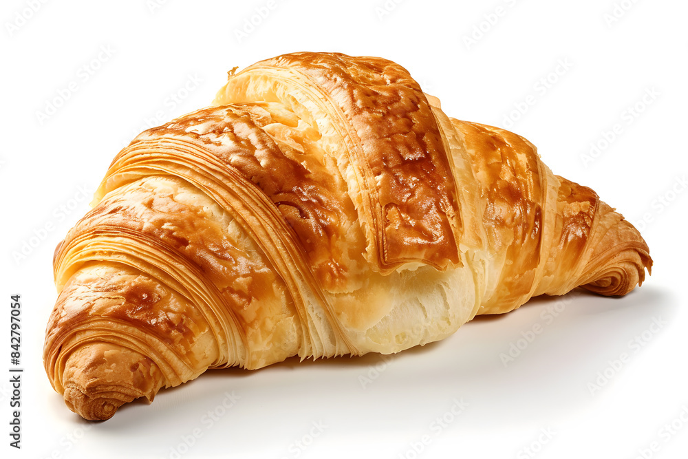 Croissant side view isolated on white background Croissant side view isolated on white background