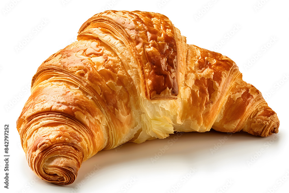 Croissant side view isolated on white background Croissant side view isolated on white background