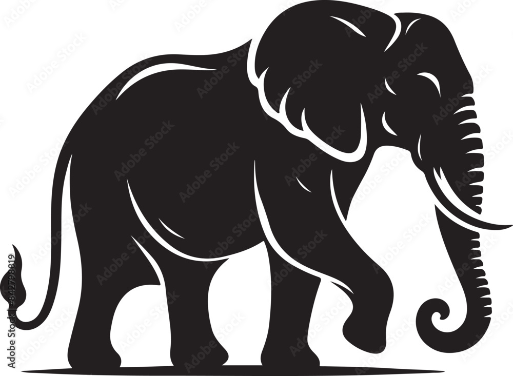 Fototapeta premium elephent silhoutte vector art illustration.