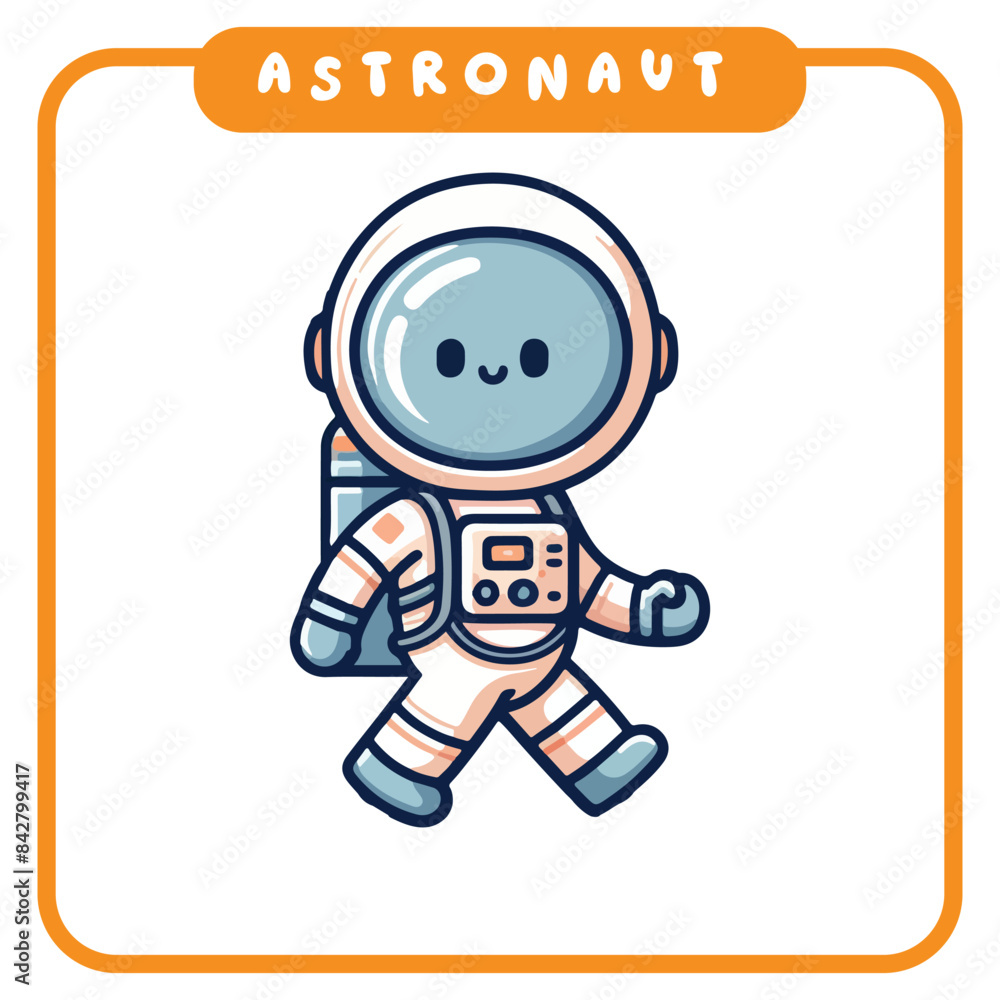 Cute astronaut, coloring book Cute astronaut, coloring book
