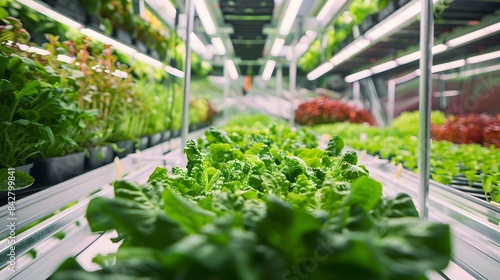 Indoor Vertical Farm Showcasing Modern Agriculture with Automated Systems