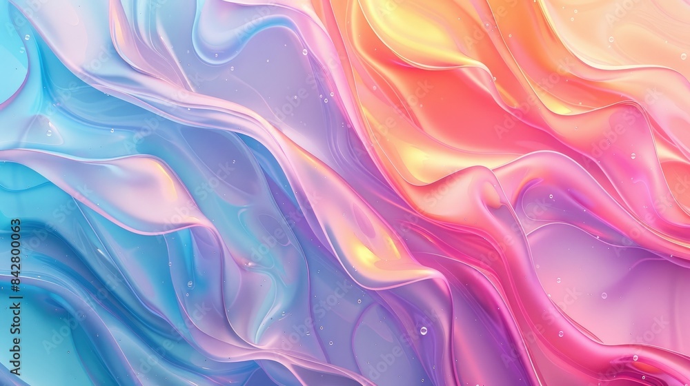 Obraz premium Abstract fluid art painting background in alcohol ink technique, mixture of pink, purple and yellow paints. Transparent over layers of ink create lines and gradients.